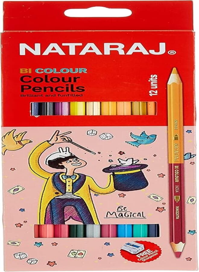Nataraj Bi- Hex Colour Pencils 12-Pieces